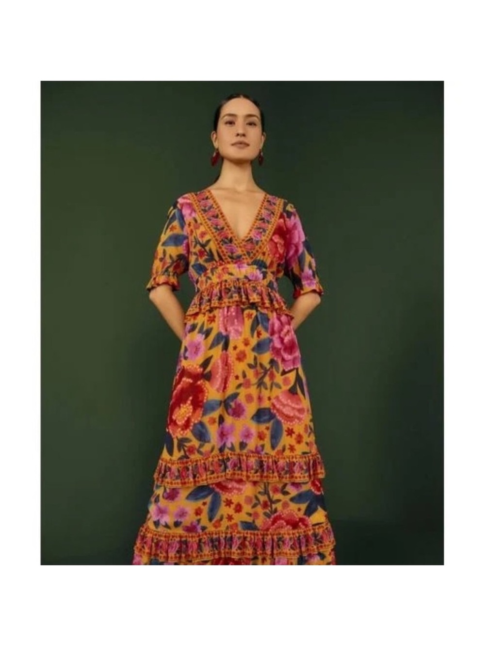 FARM Rio Floral Dream V-Neck Maxi Dress in size XS - Picture 3 of 10